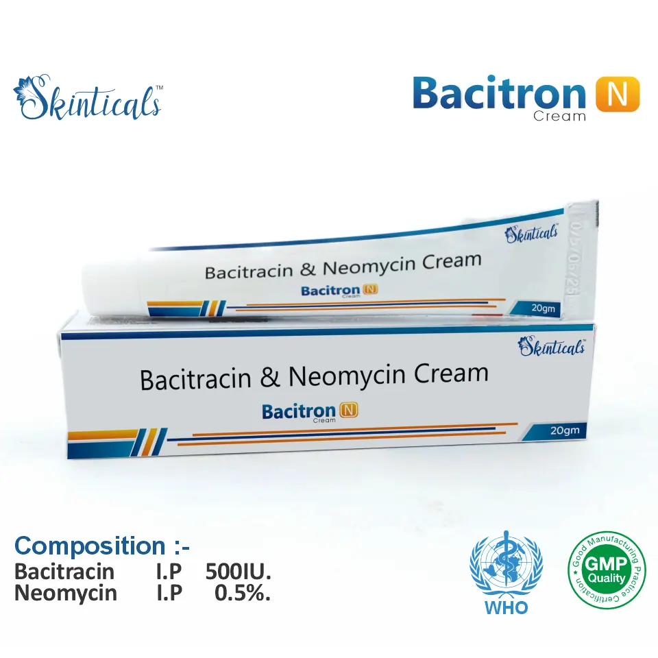 Bacitracin 500 IU + Neomycin 0.5% Cream PCD Pharma Franchise